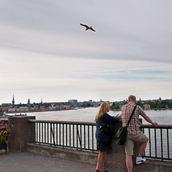Hänförande utsikt från Fjällgatan på Södermalm i Stockholm